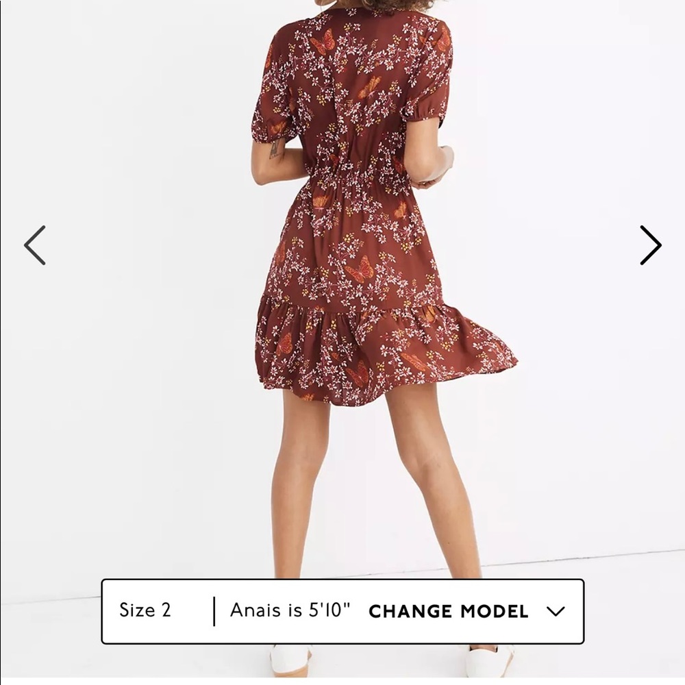 SOLD- Madewell ruffle wrap dress windowbox floral - Picture 4 of 7